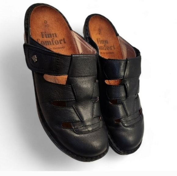 Finn Comfort Germany Leather Comfort Slide Sandals Size 40 D Orthopedic Clog - Picture 3 of 10